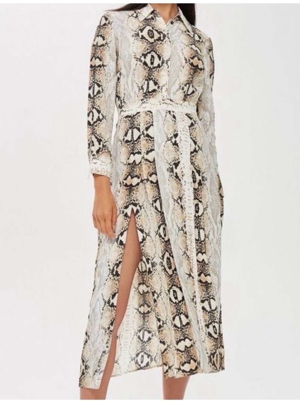 TOPSHOP Snake Print Midi Dress 8